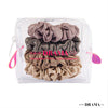 Luxury Scrunchies Set of 4 with Free Pouch - Neutral Crystal Gift Set
