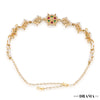 Gold Plated Hair Band for Women with Pearls and Polki - Red, White and Green