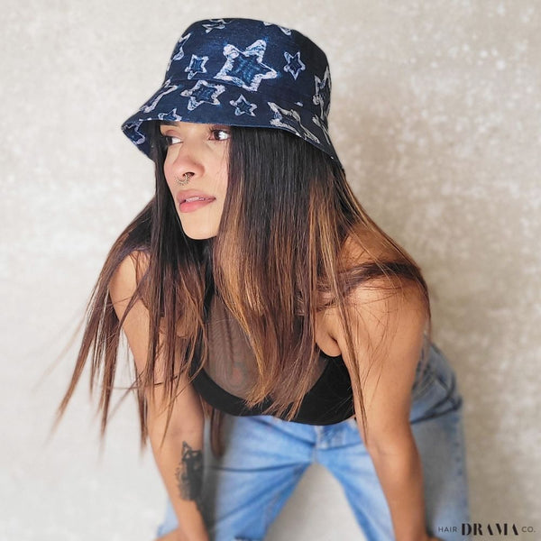 Denim Print Bucket Hat