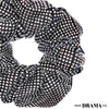 Black Scrunchie - Silver Crystals (Hot Fix)
