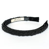 SLEEK BLACK HEADBAND WITH BEAD EMBELLISHMENT