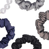 Luxury Scrunchies Set of 5 with Free Pouch - Neutral Gift Set