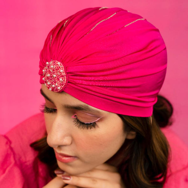 Embellished Turban - Hot Pink