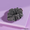 Black Scrunchie - Silver Crystals (Hot Fix)