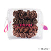 Luxury Scrunchies Set of 4 with Free Pouch - Brown Crystal Gift Set