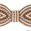 Embellished Hair Bow Alligator Clip - Gold