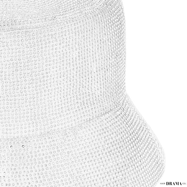 Crystal Bucket Hat - White
