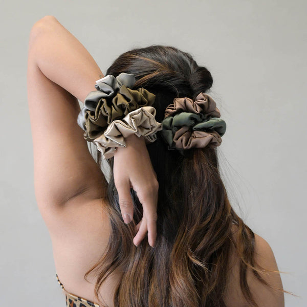 Classic Nudes Satin Scrunchies - Set of 5