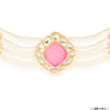 Gold Plated Hair Band with White Polki, Pearls and Enamel in Pink