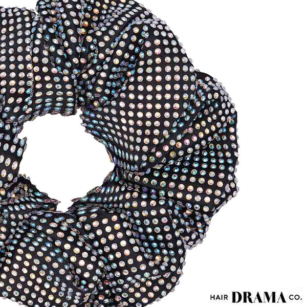 Black Scrunchie - Holographic Crystals (Hot Fix)