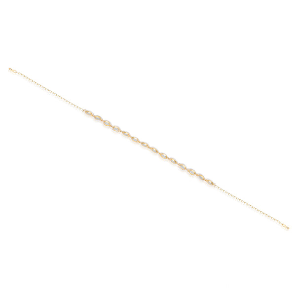 Gold-Plated Kundan, Polki and Pearls Studded Almond-shaped Head Chain