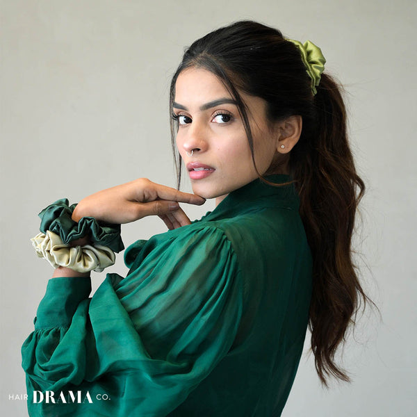 Forest Satin Scrunchies - Set of 3