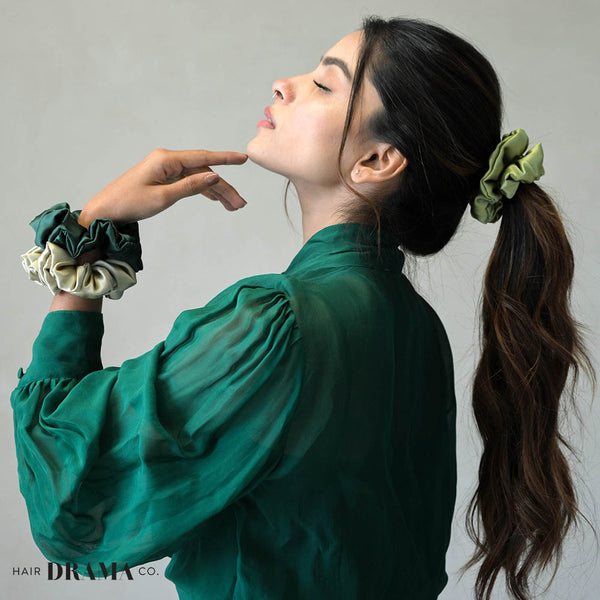 Forest Satin Scrunchies - Set of 3