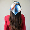 Abstract Headscarf Headband with elastic - Blue