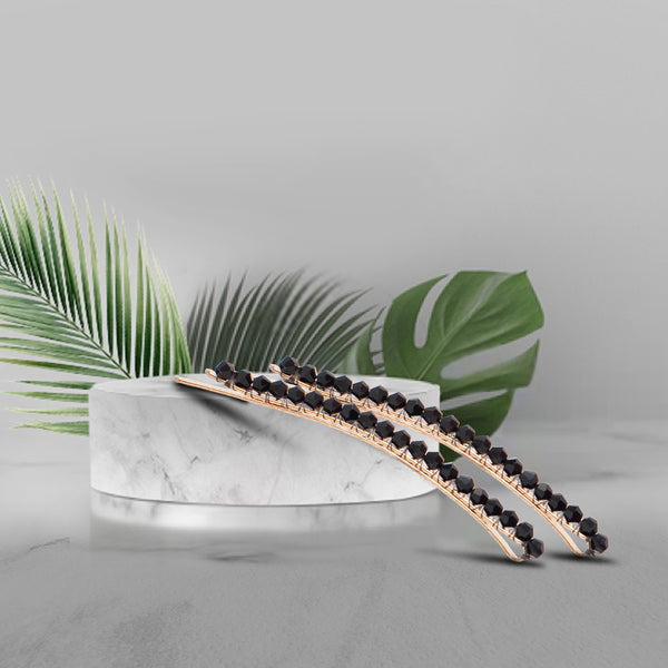 Black Crystal Pin- Set of 2