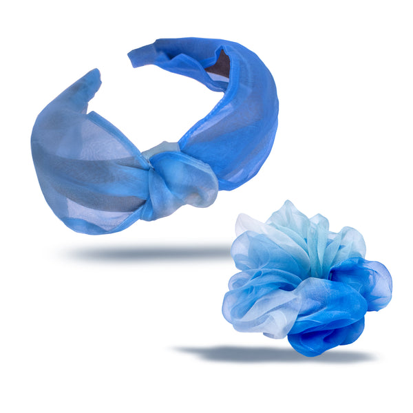 Shaded Blue Organza Headband