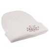 White Beanie with Pearls & Crystals
