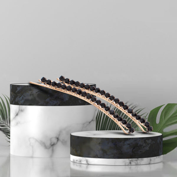 Black Crystal Pin- Set of 2