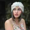 Off White Embellished Turban