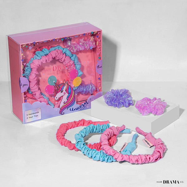 Rainbow Gift Box with 3 Hair Bands and 2 Scrunchies