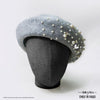 HDC X Emily In Paris Grey Beret with Pearls, Crystals & Heart Charm