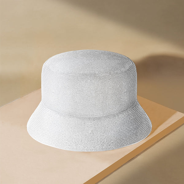 Crystal Bucket Hat - White