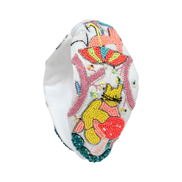 Nutty Love Knotted Headband-White & Yellow