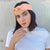 Silk Satin Braided Stretch Headband - Peach & Orange