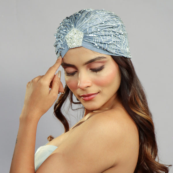 Embellished Turban - Grey
