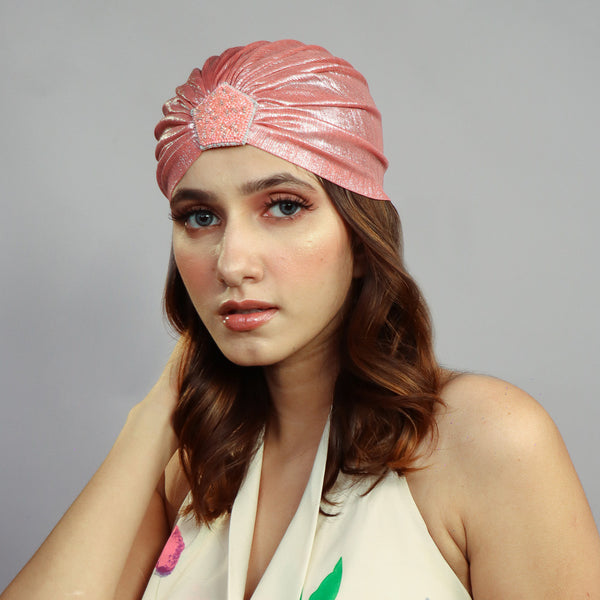 Metallic Turban - Pink