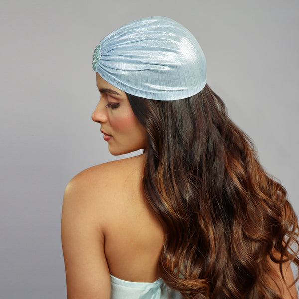 Metallic Turban - Cadet Grey
