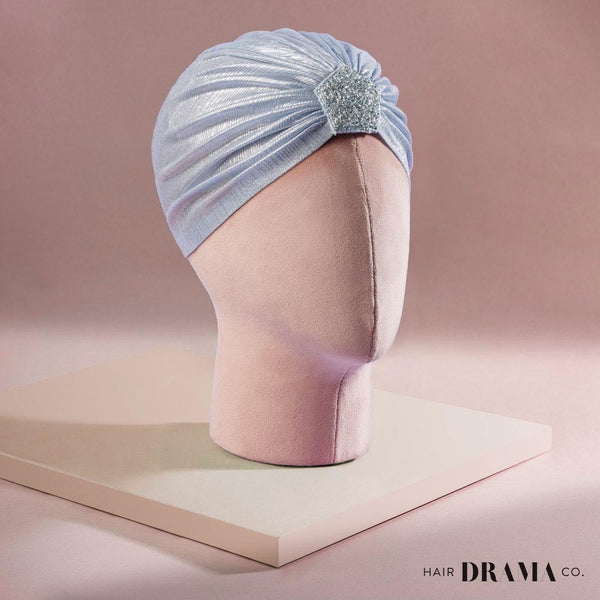 Metallic Turban - Cadet Grey
