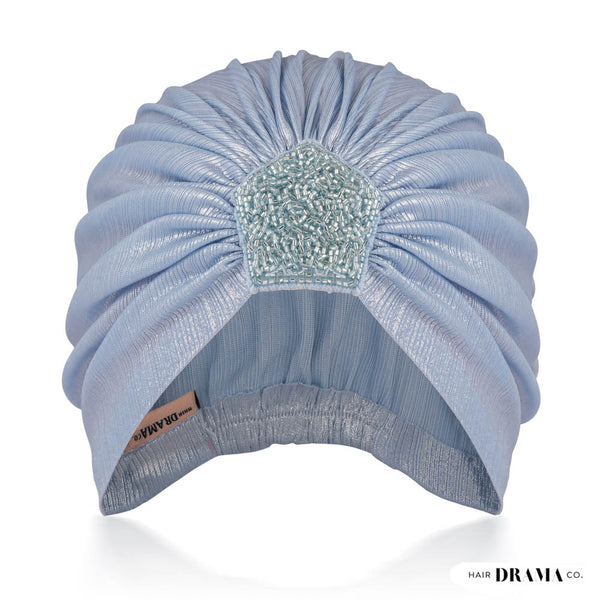 Metallic Turban - Cadet Grey