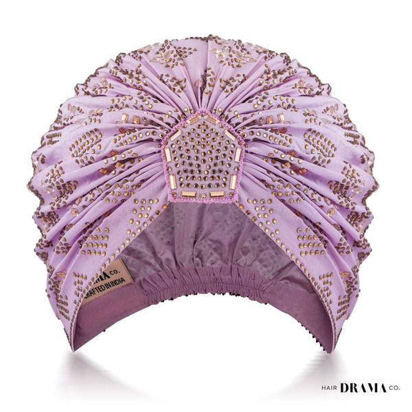 Lilac Turban - Golden Crystals