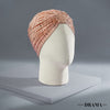 Beige Turban - Golden Crystals