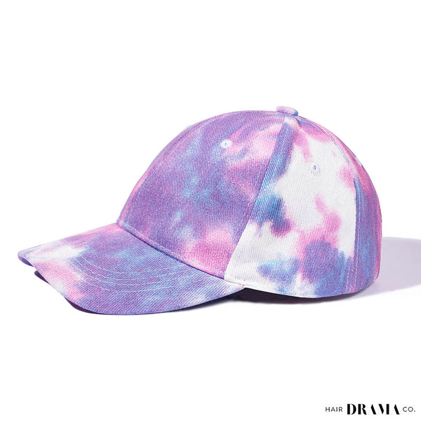 Tie-Dye Baseball Cap - Purple & White