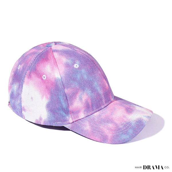 Tie-Dye Baseball Cap - Purple & White