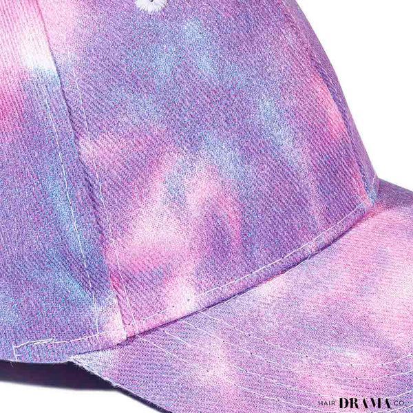 Tie-Dye Baseball Cap - Purple & White