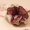 Oversized Dual color Organza Scrunchy with Gota Patti - Red & Beige
