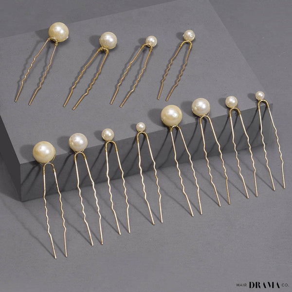Set of 12 Pearl Embellished Pins