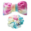 Tie-Dye Knotted & Scrunchie Set- Blue