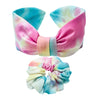 Tie-Dye Knotted & Scrunchie Set- Blue