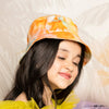 Kids Tie-Dye Bucket Hat - Peach & Blue