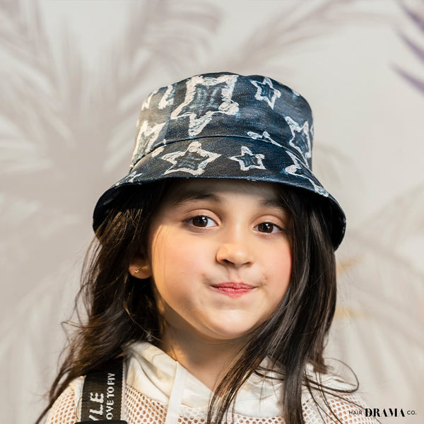 Kids Denim Print Bucket Hat