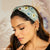 Mirrorwork Knotted Headband - Mint Green