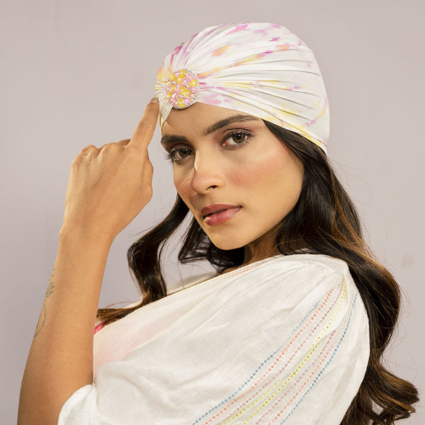Hand Tie-Dye Turban - Pink