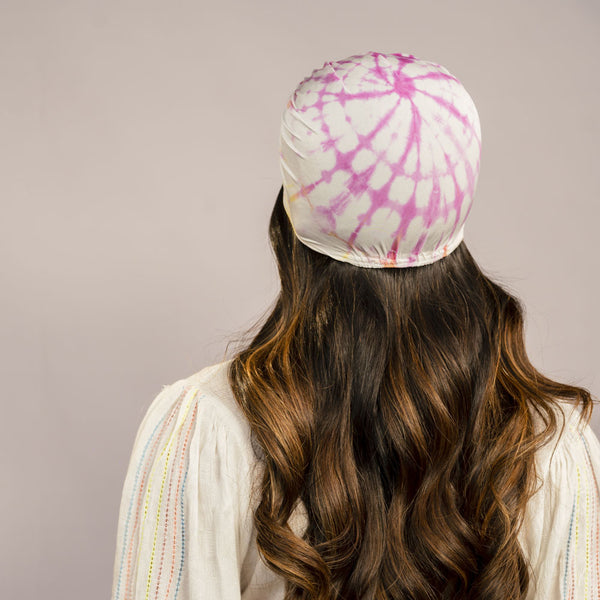 Hand Tie-Dye Turban - Pink