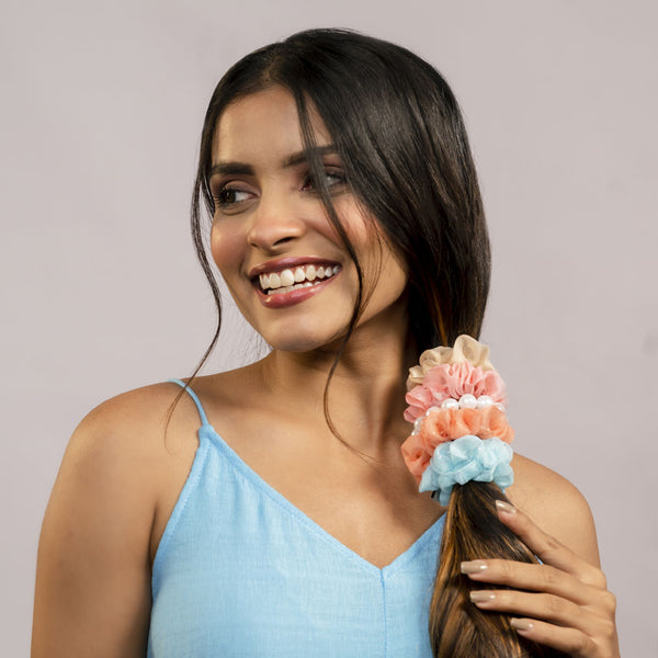 Luxury Scrunchies Set of 5 with free pouch - Unicorn Gift Set