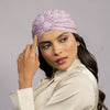 Lilac Turban - Silver Crystals