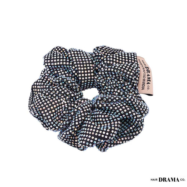 Black Scrunchie - Holographic Crystals (Hot Fix)